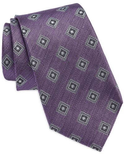 Nordstrom Geometric Silk Tie - Purple
