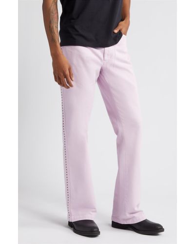 Stockholm Surfboard Club Fog Swarovski Crystal Embellished Straight Leg Jeans - Pink