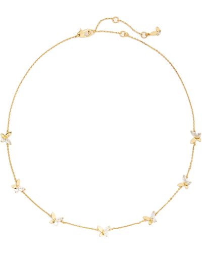 Kate Spade Cubic Zirconia Butterfly Station Necklace - White