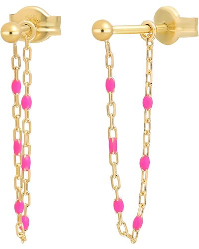 Bony Levy 14k Enamel Chain Drop Earrings - Multicolor