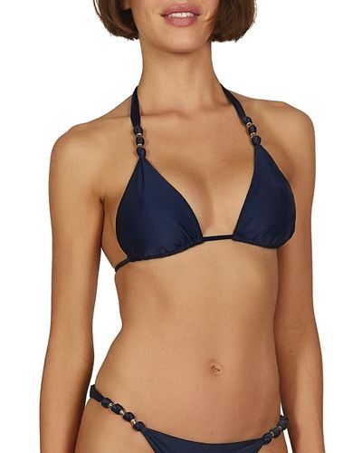 ViX Paula Solid Triangle Bikini Top - Blue