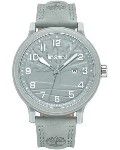 Timberland Leather Strap Watch - Gray