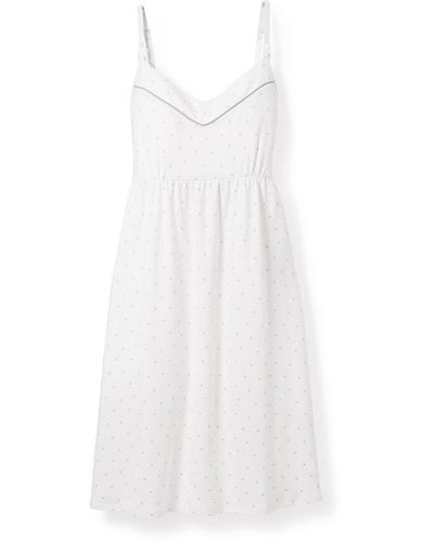 Petite Plume Luxe Star Print Pima Cotton Maternity Nightgown - White