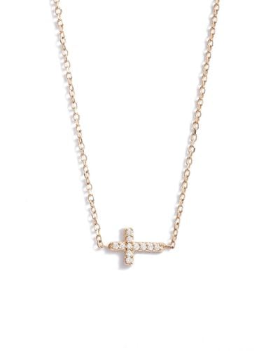 Anzie Love Letter Pavé Diamond Cross Pendant Necklace - Blue