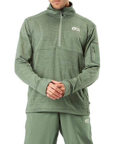 Picture Bake Grid Quarter Zip Pullover - Green