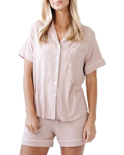 Cozy Earth Short Sleeve Knit Pajamas - Pink