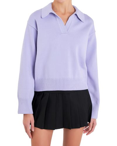 English Factory Rib Sweater - Purple