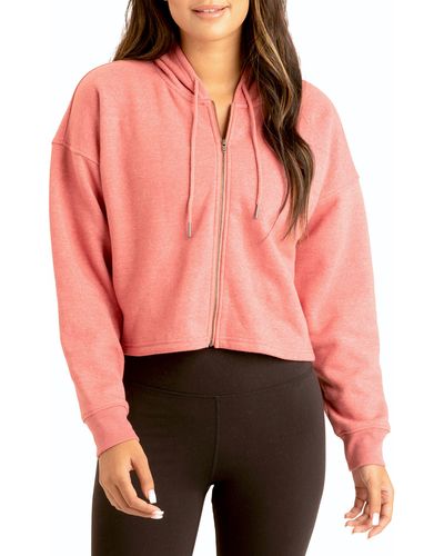 Threads For Thought Venetia Crop Hoodie - Red