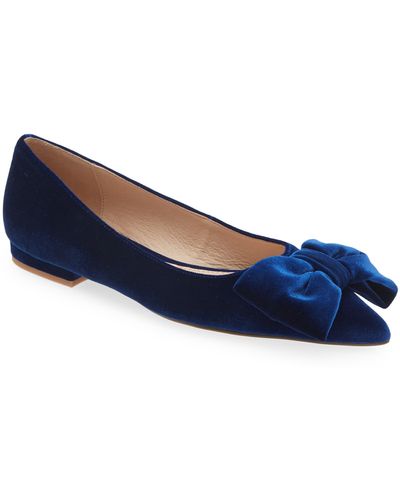 Cecelia New York Brie Bow Pointed Toe Flat - Blue