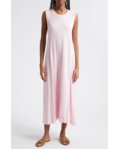 ATM Sleeveless Slub Jersey Dress - Pink