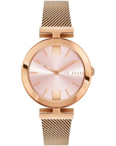 Ted Baker Darbey Mesh Strap Watch - Pink