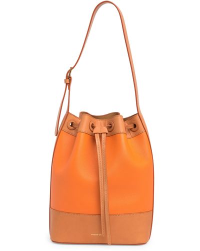 Mansur Gavriel Colorblock Bucket Bag - Orange