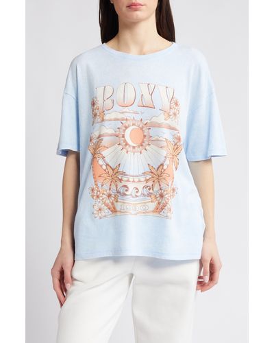 Roxy Star Chart Oversize Cotton Graphic T-shirt - White