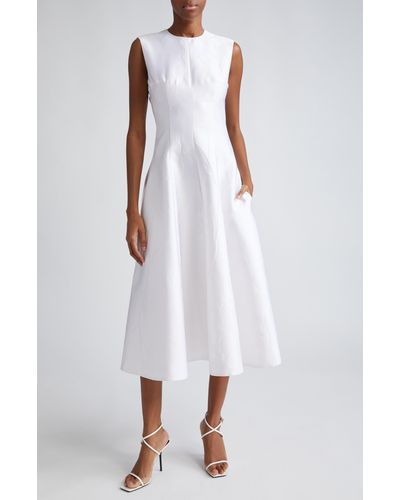 Emilia Wickstead Mara Sleeveless A-line Midi Dress - White