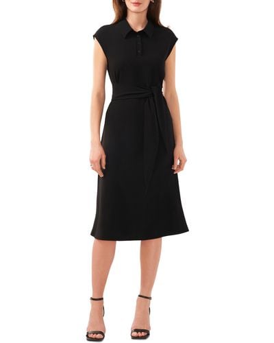 Halogen® Halogen(r) Cap Sleeve Midi Dress - Black