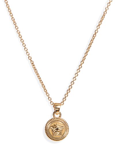 Versace Medusa Coin Pendant Necklace - Metallic