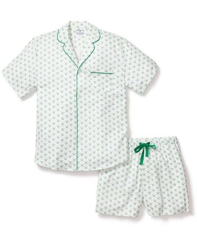 Petite Plume Match Point Cotton Short Pajamas - Green