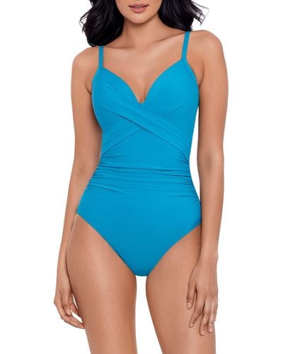 Miraclesuit Miraclesuit Captivate Rock Solid Strappy One-piece Swimsuit - Blue
