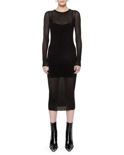 Rebecca Minkoff Abbey Long Sleeve Midi Sweater Dress - Black
