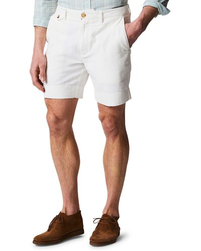 Billy Reid Flat Front Textured Cotton Shorts - White
