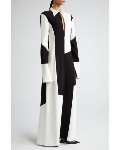 BITE STUDIOS Colorblock Long Sleeve Maxi Dress - Black