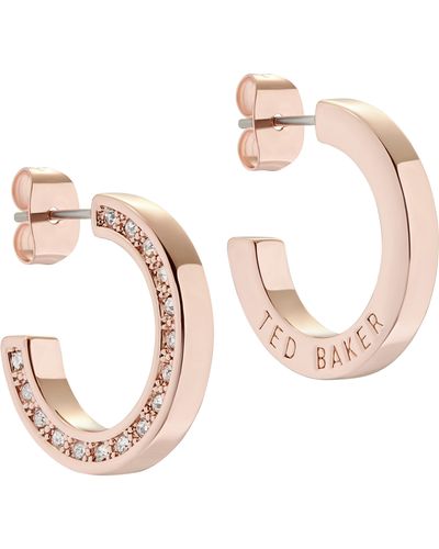 Ted Baker Senatta Reversible Crystal Hoop Earrings - Pink