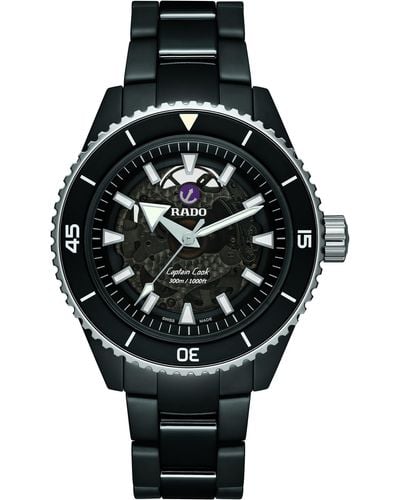 Rado Captain Cook High Tech Ceramic Automatic Bracelet Watch - Black