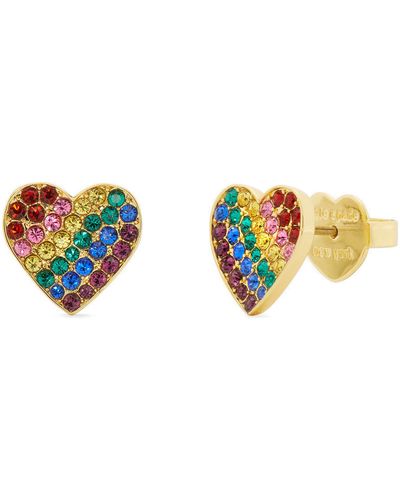 Kate Spade Cubic Zirconia Heart Stud Earrings - Multicolor