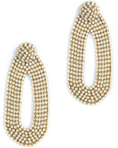 Deepa Gurnani Bianca Crystal Drop Earrings - Metallic