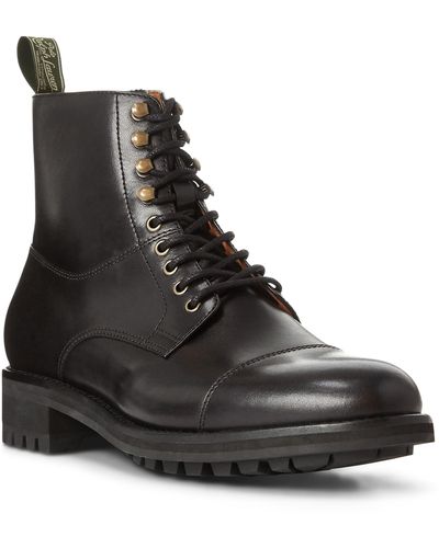 Polo Ralph Lauren Bryson Cap-toe Leather Boot - Black