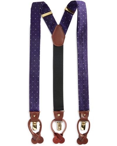 CLIFTON WILSON Diamond Silk Suspenders - Blue