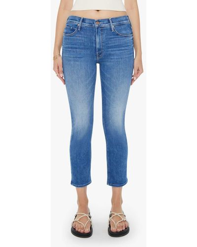Mother The Dazzler Mid Rise Ankle Straight Leg Jeans - Blue