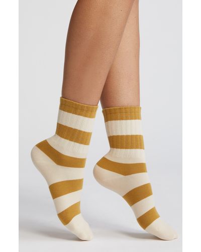 Casa Clara Stripe Combed Cotton Crew Socks - Multicolor