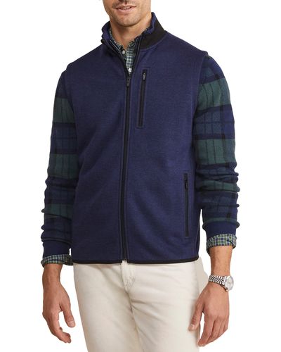 Vineyard Vines Mountain Sweater Fleece Vest - Blue