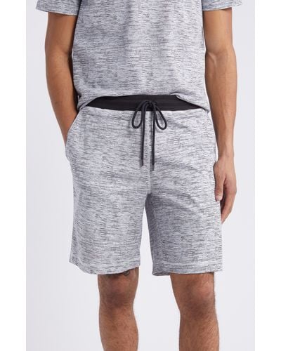 Daniel Buchler Stripe Cotton Pajama Shorts - Gray