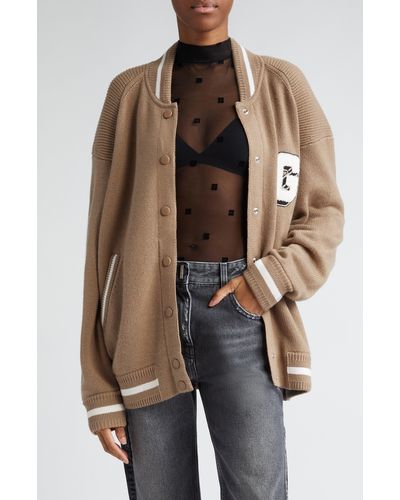 Givenchy Cashmere Varsity Cardigan - Brown