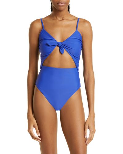 Veronica Beard Aniston Cutout One-piece Swimsuit - Blue