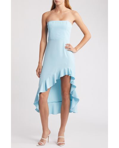 Amanda Uprichard Mally Strapless High-low Dress - Blue