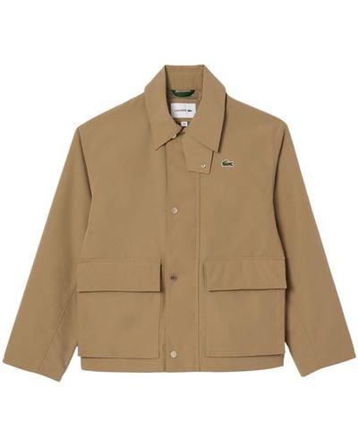 Lacoste Water Resistant Utility Jacket - Natural