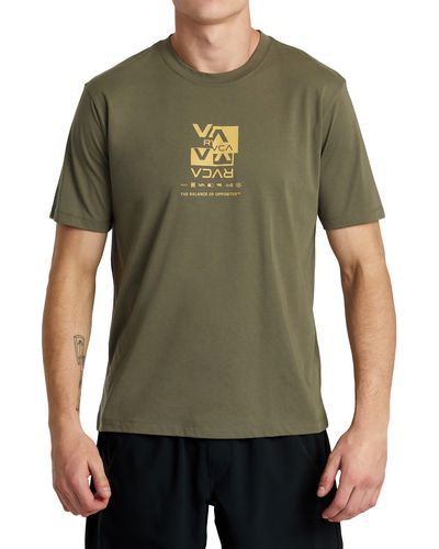 RVCA Splitter Stacks Performance Graphic T-shirt - Green