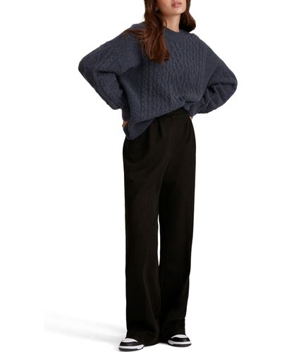 FAVORITE DAUGHTER Oversize Cable Knit Sweater - Blue