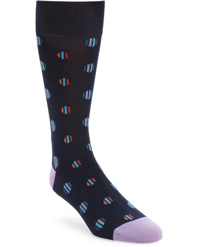 Bugatchi Abstract Dress Socks - Blue