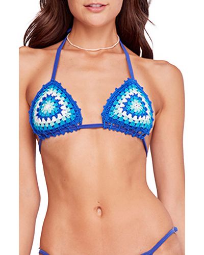 CAPITTANA Cuba Crochet Bikini Top At Nordstrom - Blue