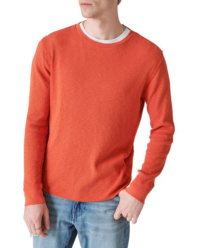 Lucky Brand Garment Dye Thermal T-shirt - Orange