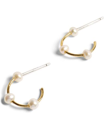 Madewell Demi-fine Freshwater Pearl Hoop Earrings - White