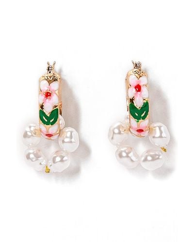 petit moments Baroque Imitation Pearl Earrings - Metallic