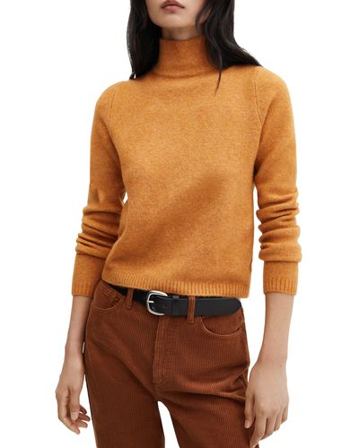 Mango Turtleneck Sweater - Orange