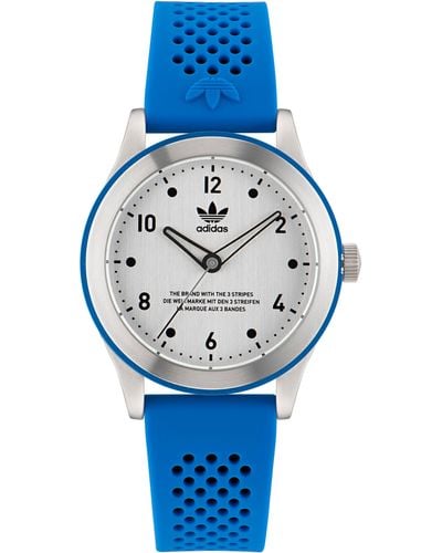 adidas Code Three Silicone Strap Watch - Blue