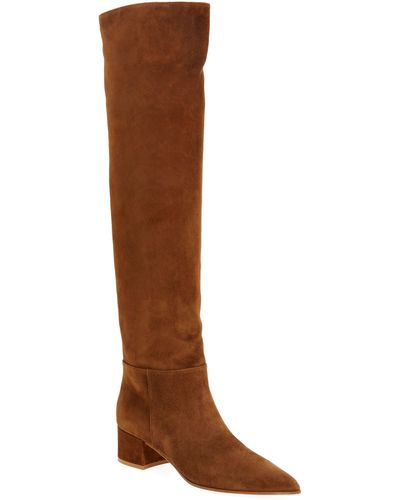 Gianvito Rossi Pointed Toe Over The Knee Boot - Brown