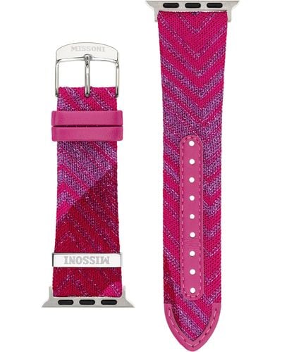 Missoni Multicolor Authentic Zigzag Textile Apple Watch Watchband - Pink